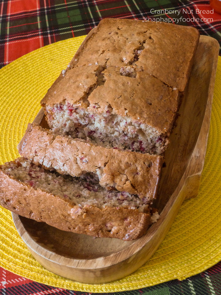 Cranberry Nut Bread sliced and ready to eat