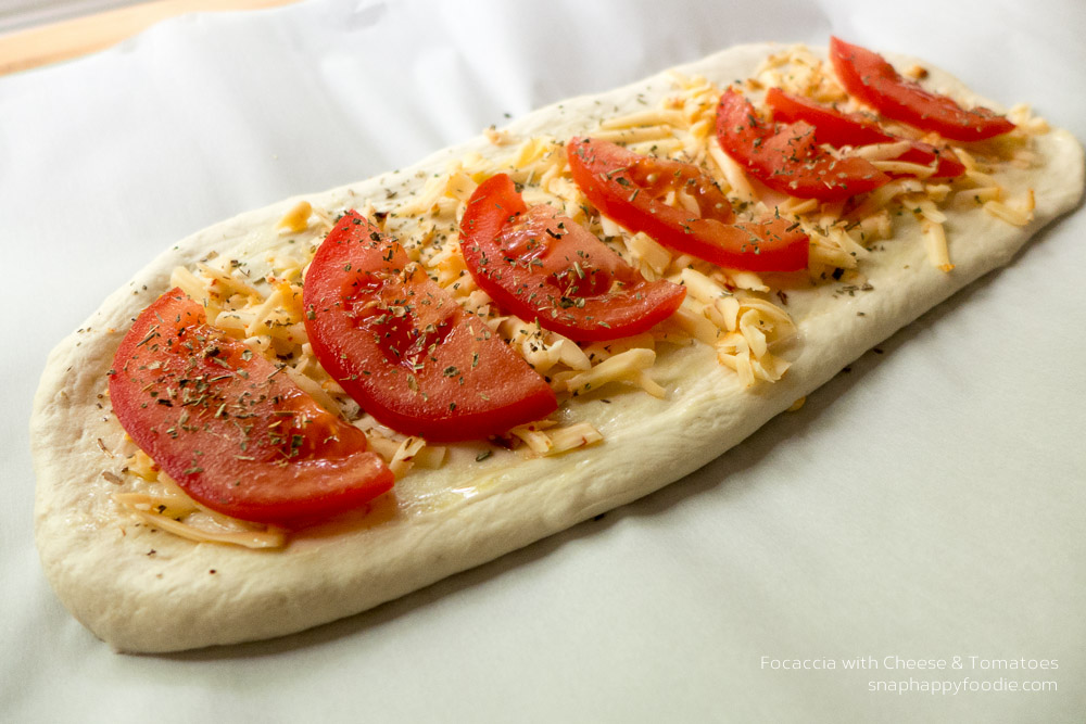 Focaccia before baking
