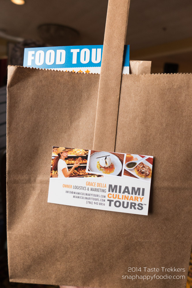 Goodie bag from Miami Culinary Tours