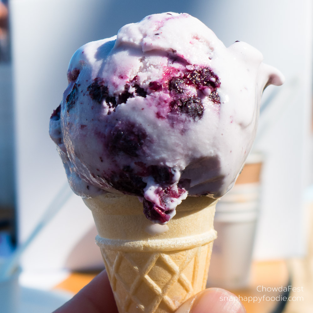 Free Blueberry ice cream courtesy of The Farmer's Cow