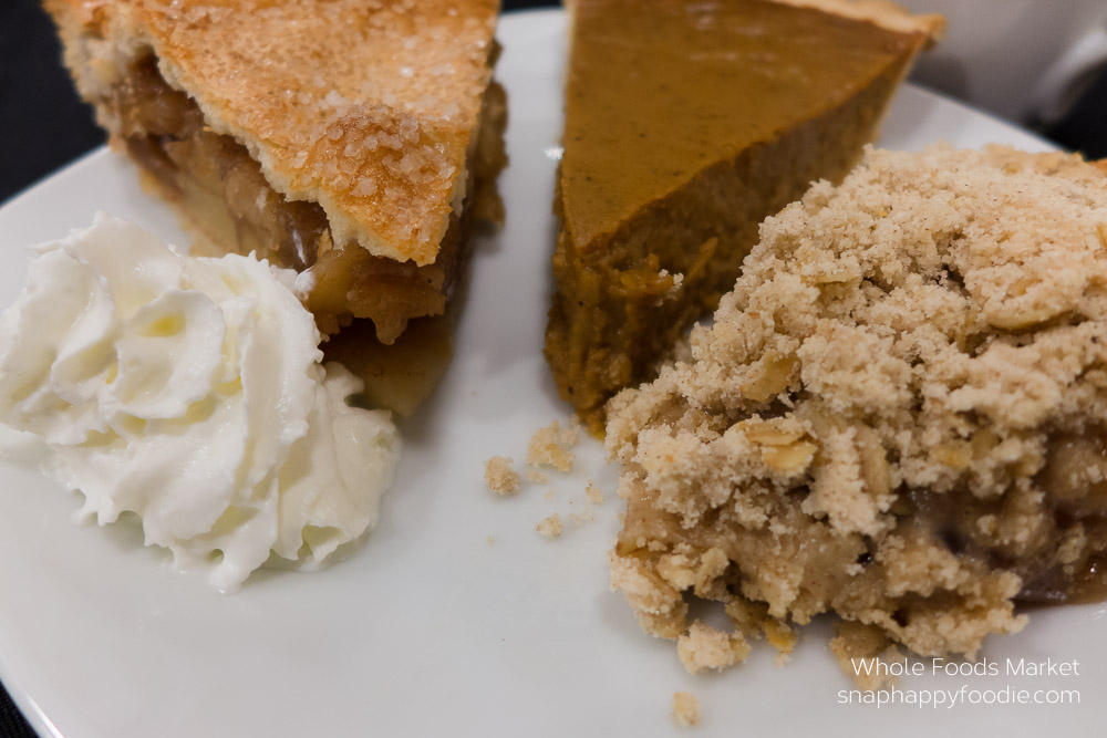 Apple, pumpkin and apple crumb pies